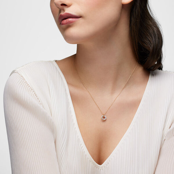 Yellow Gold Circle Pendant Necklace, Small